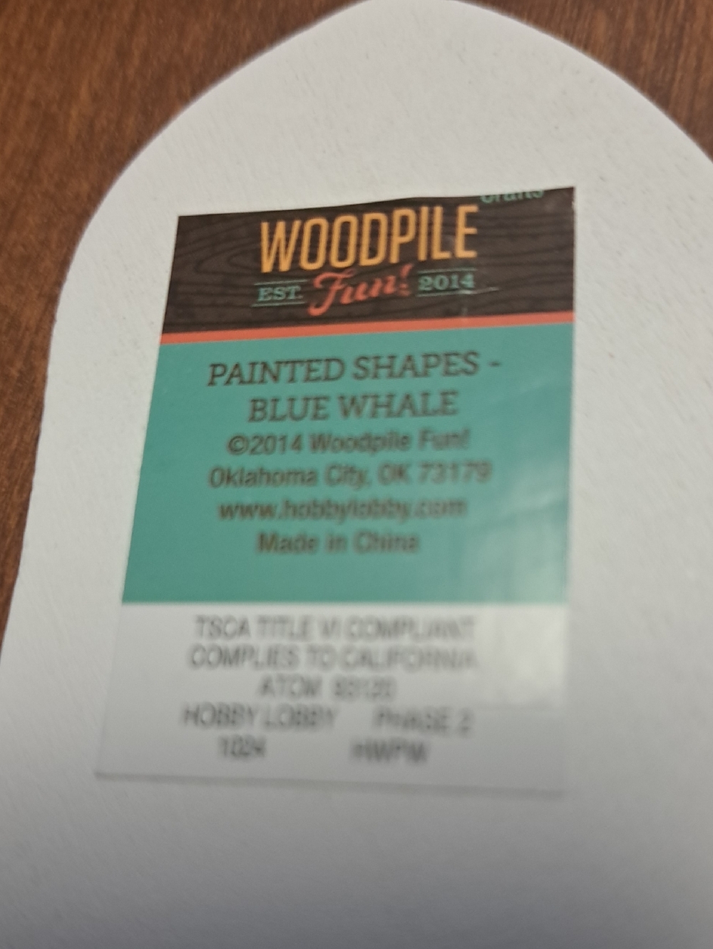 Woodpile Fun Painted Blue Whale Wooden Shape - Picture 7 of 7